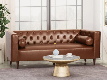 Contemporary 3 Seater Sofa With Tufted Design