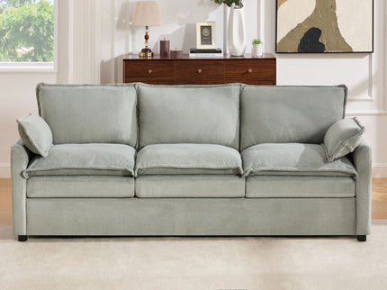 Modern 3 Seater Sofa With Side Storage Pockets For Living Room