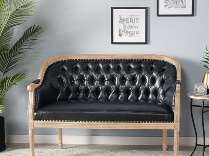 French Country Chesterfield Style Tufted Loveseat