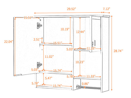 Modern Wall Mounted Bathroom Medicine Cabinet, Bathroom Wall Storage Cabinet With Mirror