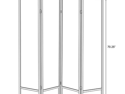 4 Panel Folding Screen With Diamond Scrollwork Motif - Black