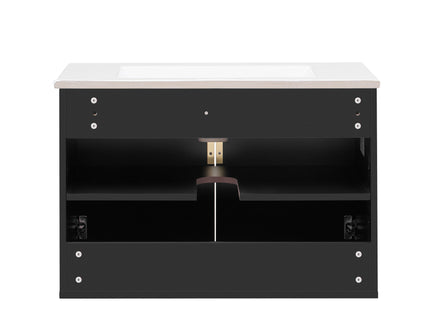 Bathroom Vanity With Sink, Rectangular Storage Cabinet With 2 Soft Closing Doors