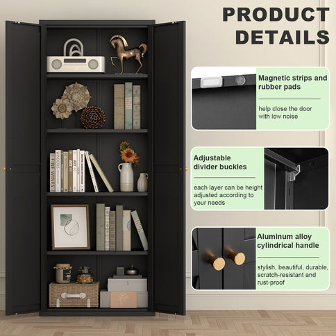 Adjustable 2 Door Storage Cabinet With Adjustable Shelves