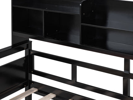 Daybed, Slat Support, With Bedside Shelves And 2 Drawers