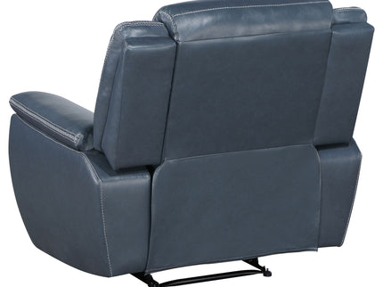 Brier - Upholstered Padded Arm Recliner Chair With Manual Recline And Pillowtop Arms - Blue