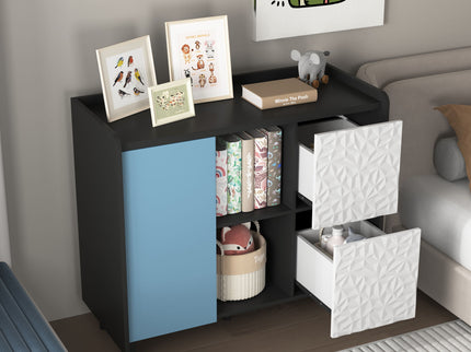 Modern Sideboard Buffet Cabinet With Doors And Unique Panel Styling