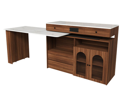 Kitchen Island With Extendable & Rotating Table
