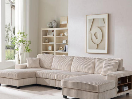 U-Shaped Convertible Sofa, 4 Seater Large Living Room Lounge