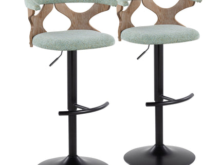 Gardenia - Contemporary Adjustable Barstool With Swivel With Rounded T Footrest (Set of 2)