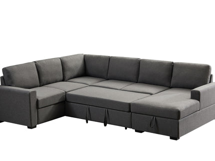 Ketterman - 4 Piece Upholstered Sectional - Dark Gray
