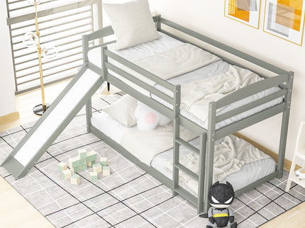 Durable Bunk Bed With Convertible Slide And Ladder