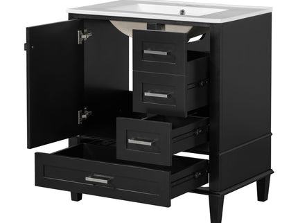 Bathroom Vanity, Modern Bathroom Cabinet With Sink Combo Set, Bathroom Storage Cabinet With A Soft Closing Door And 3 Drawers, Solid Wood Frame