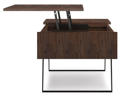 Lowry - Lift Top Coffee Table - Distressed Charcoal Brown