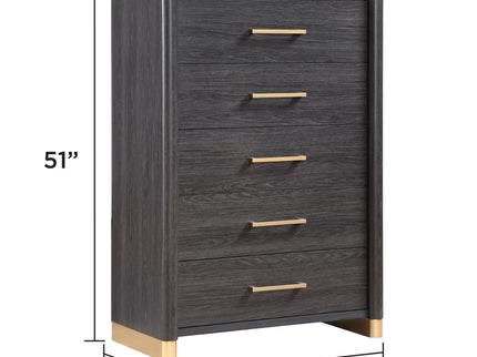Clifton - 5 Drawer Chest - Espresso