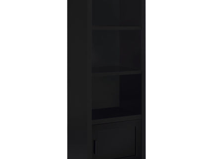 Sandl - 3 Shelf Media Tower With Cabinet Storage Solution - Black
