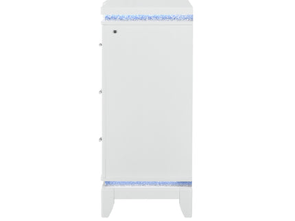 Adalid - Dresser With LED Light And Glittered Drawer Fronts - White