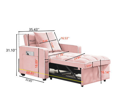 Modern 3 In 1 Sofa Bed Chair, Adjustable Recliner