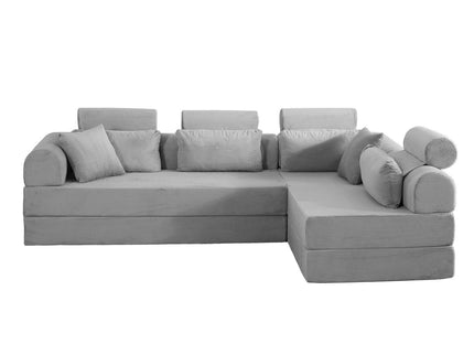 Modern L-Shape Modular Sectional Sofa, Compressed Design