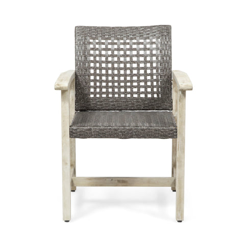 Outdoor Dining Chair Acacia Wood Frame (Set of 2)