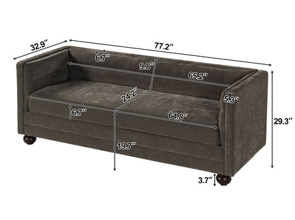 3 Seater Sofa Upholstery With Square Arms, Living Room Couch