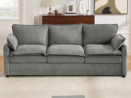 Modern 3 Seater Sofa With Side Storage Pockets For Living Room