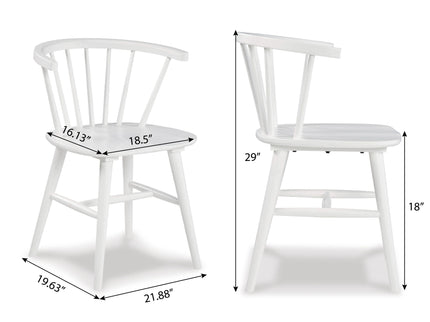 Edo - 5 Piece Dining Set, Trestle Dining Table With 4 Windsor Chairs - White