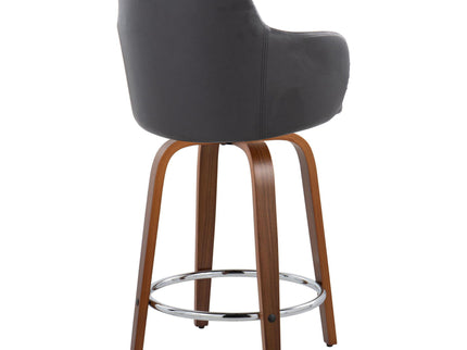 Boyne - Contemporary Fixed Height Counter Stool With Swivel With Round Footrest (Set of 2)