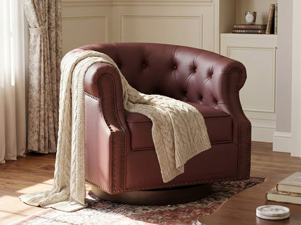 360° Swivel Accent Chair With Curved Back