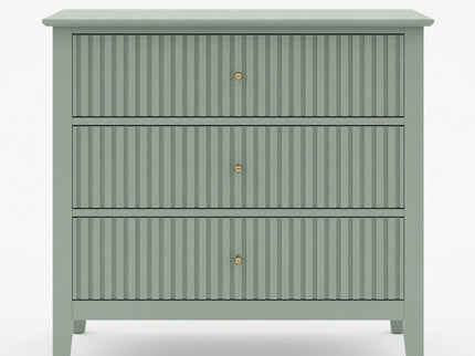 Fluted 3 Drawer Nightstand With Soft Close Slides