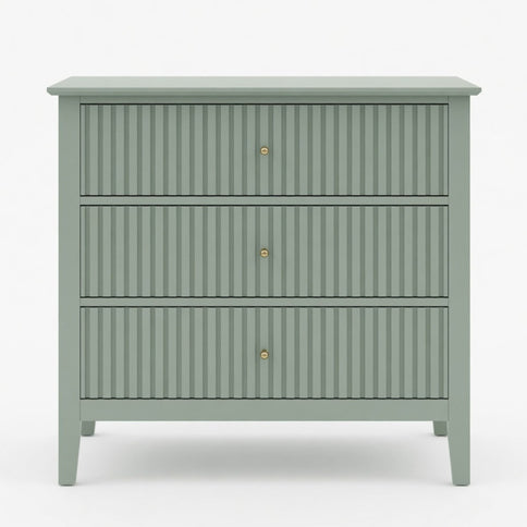 Fluted 3 Drawer Nightstand With Soft Close Slides