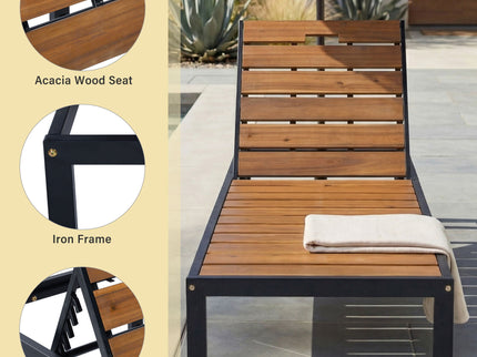 Outdoor Chaise With Adjustable Backrest