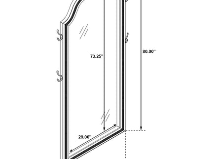 Colwood - Full Floor Mirror With LED Lighting And Storage Hooks - Silver