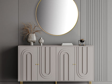 Modern Lacquered 4 Door Cabinet Sideboard Buffet Server Cabinet Storage Cabinet, For Living Room, Entryway, Hallway, Office, Kitchen And Dining Room