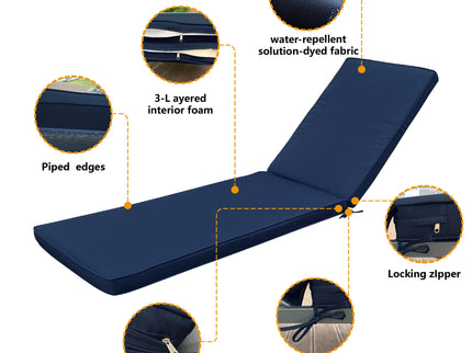 Outdoor Lounge Chair Cushion Replacement Patio Funiture Seat Cushion Chaise