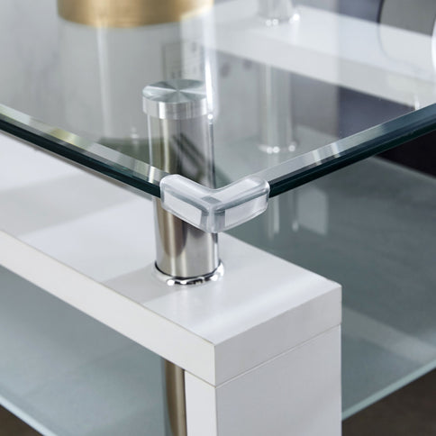 Clear Glass Top Side Table, Modern Design For Home