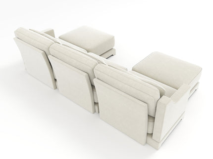 Stylish Sofa With Ottoman And Lumbar Pillows, Ergonomic Design