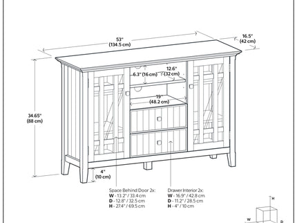 Bedford - Tall TV Media Stand - Dark Tobacco Brown