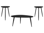 Black / 3 Pc. Coffee Table, 2 End Tables
