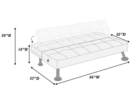 Tufted Sofa With USB Port For Living Room