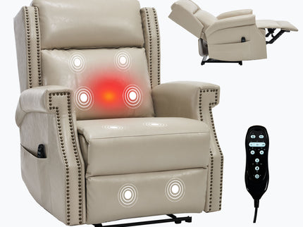 Manual Recliner Chair With Heavy Duty Motion Mechanism, 8 Vibrating Nodes And 3 Massage Modes For Living Room