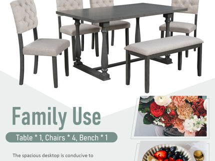 6 Piece Dining Set Retro Style