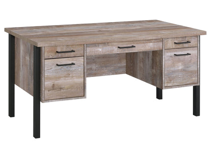 Azura - 4 Drawer Office Desk - Oak