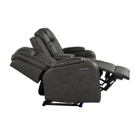 Benz - Power Reclining Loveseat & LED Lighting And Built In USB
