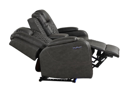 Benz - Power Reclining Loveseat With LED Lighting And Built In USB