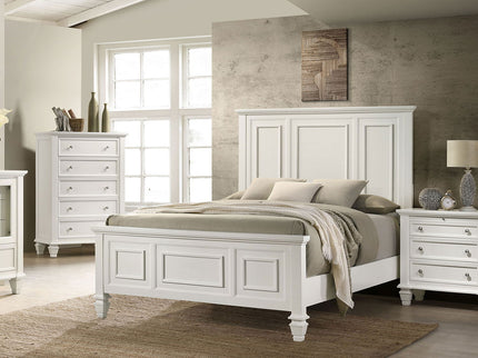 Chelema - Eastern King Panel Bed - Cream White