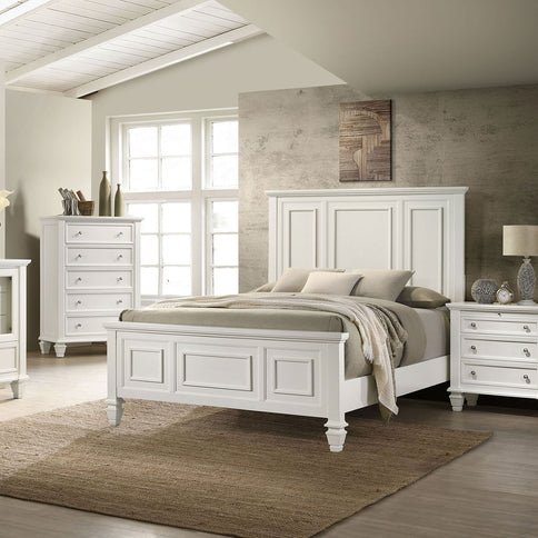 Chelema - Eastern King Panel Bed - Cream White