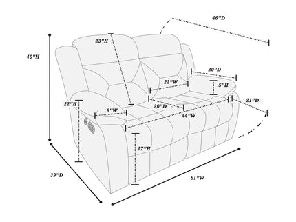 Contemporary Living Room Set With Pillow Arms And Headrest Support