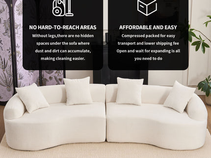4 Seater Sofa With Fabric, 30D, 60 Hardness Full Sponge, 4 Pillow For Living Room, Home Furniture Sleeper Sectional Sofa For Apartment