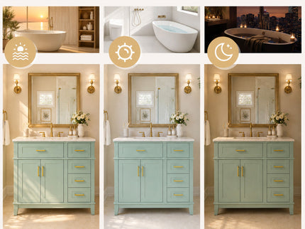 Modern Bathroom Vanity With Sink, Soft Close Doors, 4 Storage Drawers