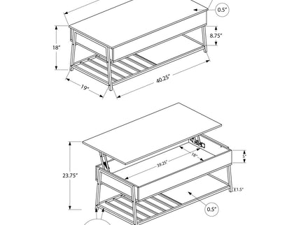 Contemporary Coffee Table, Lift Top, Rectangular